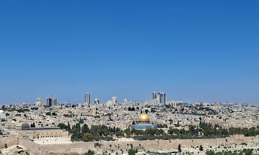 A view on the Old City of East Jerusalem, shot taken from the Mount of Olives